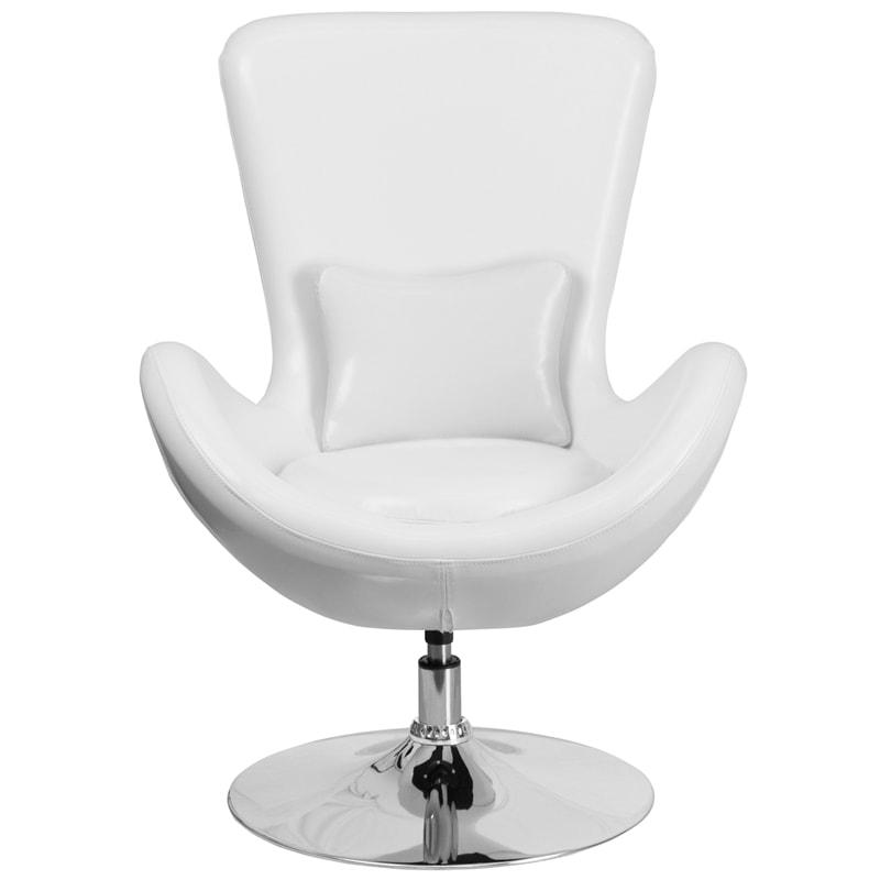Egg Series Red/White Leather Side Reception Chair By Flash Furniture