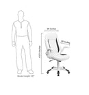 Flash Furniture High Back White Leather Executive Swivel Office Chair With Flip-Up Arms