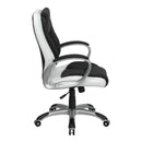Flash Furniture Mid-Back Black And White Leather Executive Swivel Office Chair