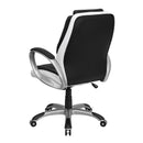 Flash Furniture Mid-Back Black And White Leather Executive Swivel Office Chair
