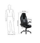 Flash Furniture High Back Black & Gray Vinyl Executive Swivel Office Chair With Black Mesh Insets And Flip-Up Arms