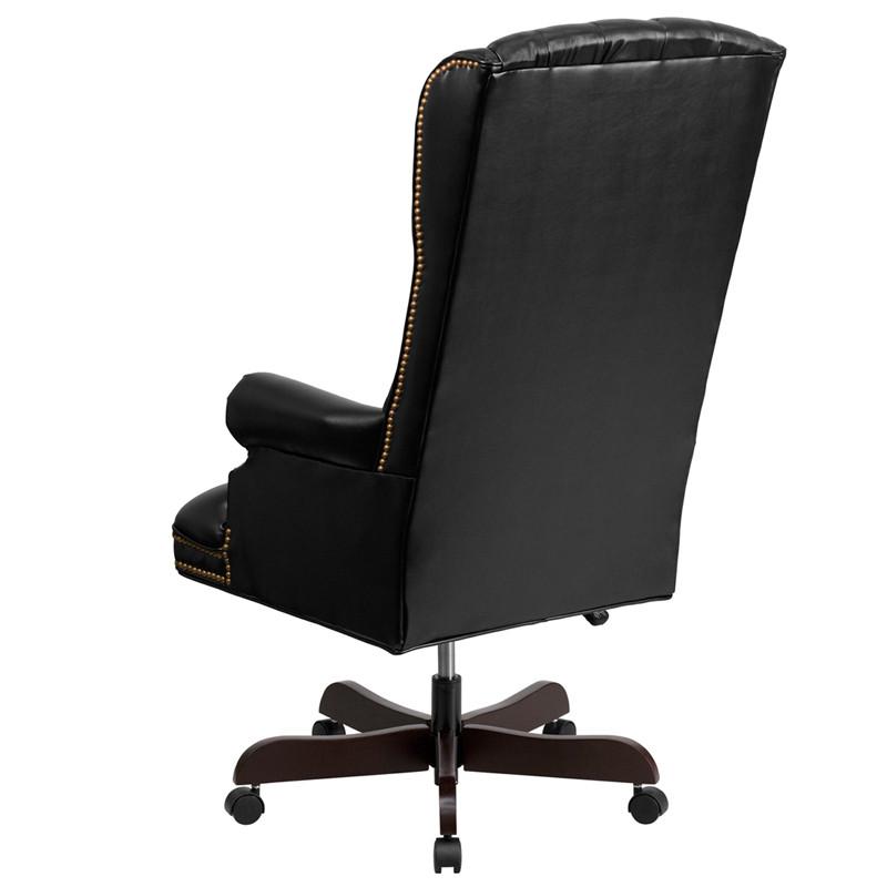 Flash Furniture CI-360-BK-GG High Back Traditional Tufted Black Leather Executive Swivel Office Chair
