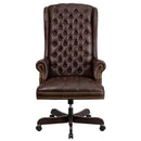 Flash Furniture CI-360-BRN-GG High Back Traditional Tufted Brown Leather Executive Swivel Office Chair