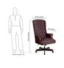 Flash Furniture CI-360-BY-GG High Back Traditional Tufted Burgundy Leather Executive Swivel Office Chair