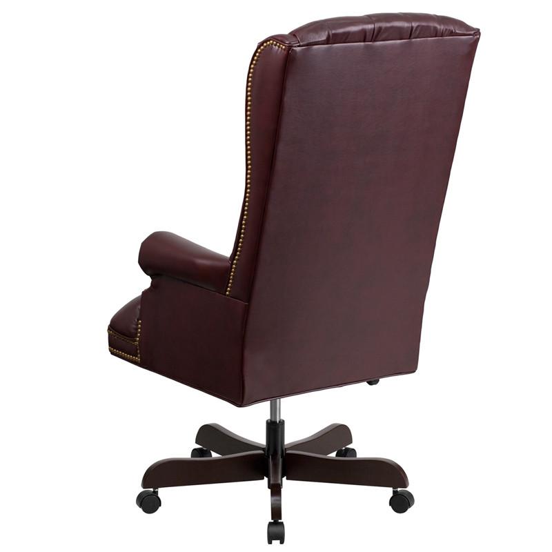 Flash Furniture CI-360-BY-GG High Back Traditional Tufted Burgundy Leather Executive Swivel Office Chair