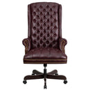 Flash Furniture CI-360-BY-GG High Back Traditional Tufted Burgundy Leather Executive Swivel Office Chair