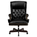 Flash Furniture CI-J600-BK-GG High Back Traditional Tufted Black Leather Executive Swivel Office Chair