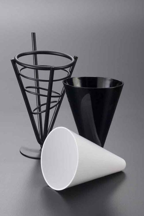 American Metalcraft MELFCB474 5.75 Oz Black Melamine Fry Cone