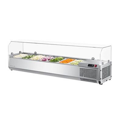 Turbo Air CTST-1500G-N E-Line Countertop Salad Table With Clear Hood 59"W