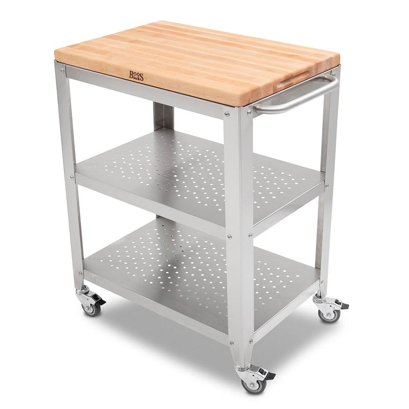 John Boos CU-CULART30 30" x 20" Cucina Culinarte' Cart with Removable Top & Stainless Steel Shelf