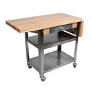 John Boos CUCE50 50" x 20" Cucina Elegante Cart with 2 Drop Leaves