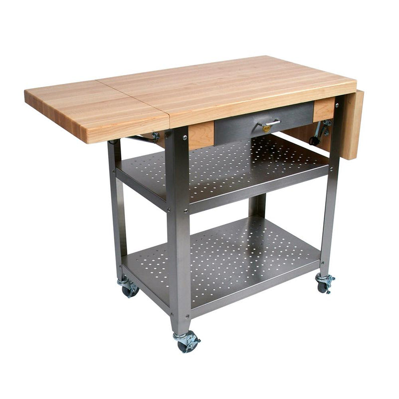 John Boos CUCE50 50" x 20" Cucina Elegante Cart with 2 Drop Leaves