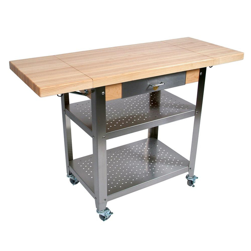 John Boos CUCE50 50" x 20" Cucina Elegante Cart with 2 Drop Leaves