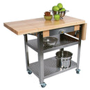 John Boos CUCE50 50" x 20" Cucina Elegante Cart with 2 Drop Leaves