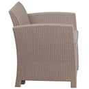 Light Gray Faux Rattan Chair with All-Weather Light Gray Cushion by Flash Furniture