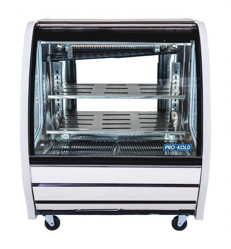 Pro-Kold DDC-40 Curved Glass 40" Refrigerated Deli Case - Available in White, Black or S/S Finish