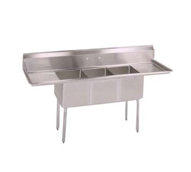 John Boos E3S8-2030-14T24-X E-Series Sink 3-Compartment 108"W X 35-1/2"D X 43-3/4"H Overall Size