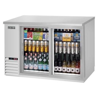 Everest EBB48G-SD-SS Back Bar Refrigerator Two-Section 49"W 13.0 Cu. Ft.