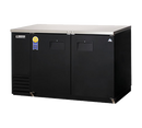 Everest EBB59-24 57-3/4" Black Two Section Solid Door Back Bar Cooler