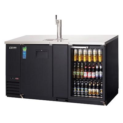 Everest EBD3-BBG-24 Back Bar & Direct Draw Keg Refrigerator Combo Two-Section 68"W 20.0 Cu. Ft.