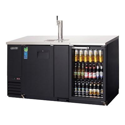 Everest EBD3-BBG Back Bar & Direct Draw Keg Refrigerator Combo Two-Section 68"W 24.0 Cu. Ft.