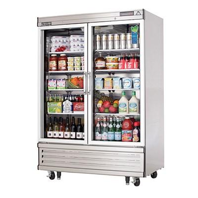 Everest EBGR2 Reach-In Refrigerator 54-1/8"W 50.0 Cu. Ft. Bottom Mount (2) Full-Height Glass Doors