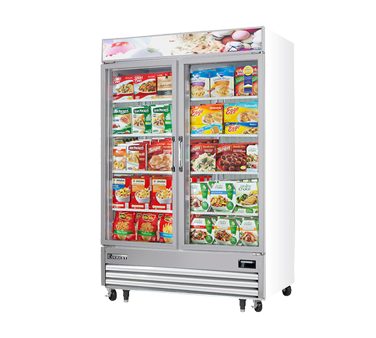 Everest EMGF48 55-3/4" Merchandiser 2 Glass Swing Door Freezer