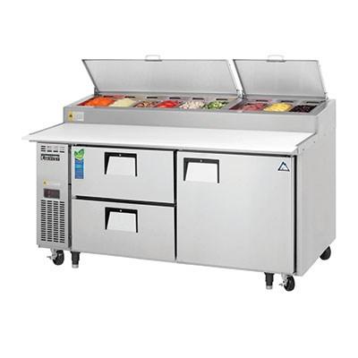 Everest EPPR2-D2 Drawered Pizza Prep Table 71"W 23.0 Cu. Ft. (9) 1/3 Size Pans