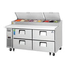 Everest EPPR2-D4 Drawered Pizza Prep Table 71"W 23.0 Cu. Ft. (9) 1/3 Size Pans