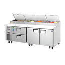 Everest EPPR3-D2 Drawered Pizza Prep Table 93-1/8"W 30.0 Cu. Ft. (12) 1/3 Size Pans