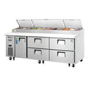 Everest EPPR3-D4 Drawered Pizza Prep Table 93-1/8"W 30.0 Cu. Ft. (12) 1/3 Size Pans