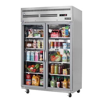 Everest ESGR2 Reach-In Refrigerator 49-5/8"W 48.0 Cu. Ft. Top Mount (2) Glass Hinged Doors