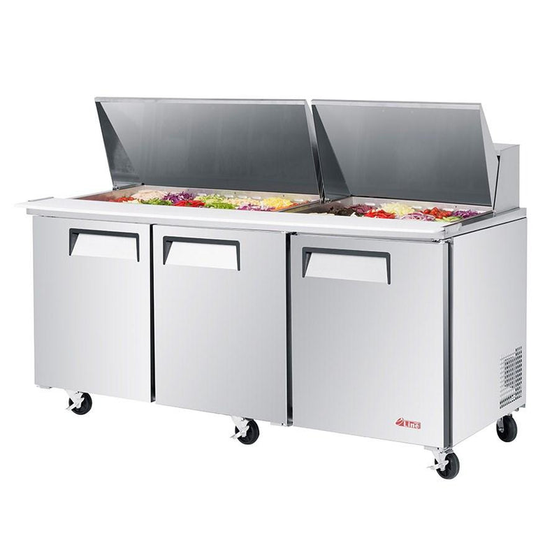 Turbo Air EST-72-30-N-V E-Line Sandwich/Salad Mega Top Unit 72-5/8"W 23 Cu. Ft. (30) 1/6 Size Pans