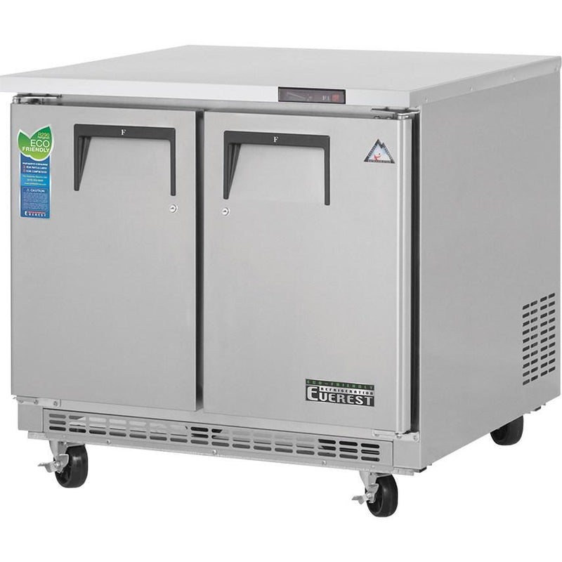 Everest ETBSF2 Undercounter/Worktop Freezer 35-5/8"W 10.0 Cu. Ft. (2) Solid Hinged Doors