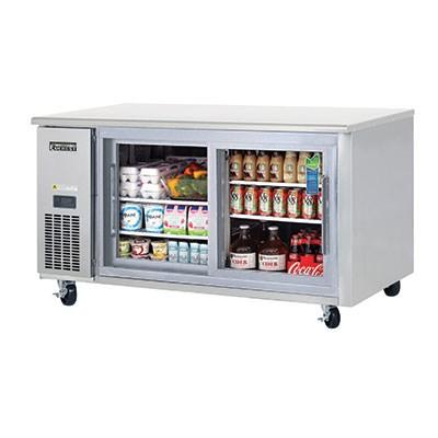 Everest ETGR2 Undercounter/Worktop Refrigerator 59-1/4"W 18.0 Cu. Ft. (2) Sliding Glass Doors