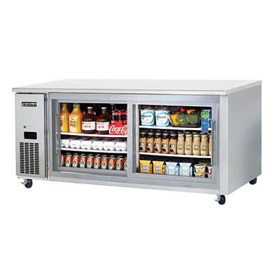 Everest ETGWR2 Undercounter/Worktop Refrigerator 71-1/8"W 22.0 Cu. Ft. (2) Sliding Glass Doors