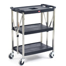 Metro FC1627-34BL myFold Folding Utility Cart (3) Plastic Shelves 350 Lbs. Cart Capacity