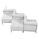 Flash Furniture 5 Piece Hercules Imagination Series Leather Chair & Ottoman Set, White