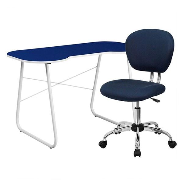 Flash Furniture Navy Computer Desk and Mesh Chair
