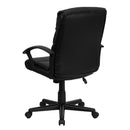 Flash Furniture GO-1004-BK-LEA-GG Mid-Back Black Leather Swivel Task Chair