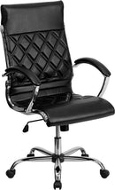 Flash Furniture High Back Designer Black Leather Executive Swivel Office Chair With Chrome Base