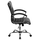 Flash Furniture Mid-Back Designer Black Leather Executive Swivel Office Chair With Chrome Base