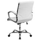 Flash Furniture Mid-Back Designer White Leather Executive Swivel Office Chair With Chrome Base