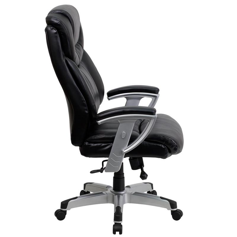 Flash Furniture GO-1534-BK-LEA-GG Hercules Series Black Leather Executive Swivel Office Chair With Adjustable Arms