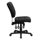 Flash Furniture Low Back Black Leather Multi-Functional Swivel Task Chair