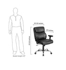 Flash Furniture GO-2031-LEA-GG Hercules Series, Black Leather Swivel Task Chair with Adjustable Arms