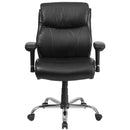 Flash Furniture GO-2031-LEA-GG Hercules Series, Black Leather Swivel Task Chair with Adjustable Arms
