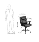 Flash Furniture GO-2073-LEA-GG Hercules Series Black Leather Swivel Task Chair with Adjustable Arms