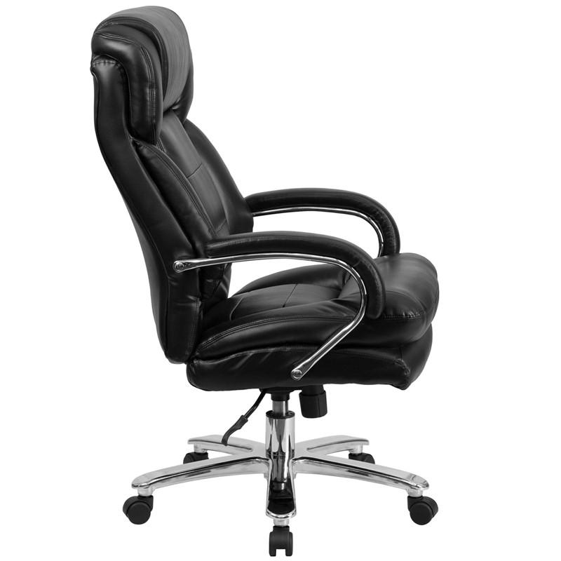 Flash Furniture Hercules Series GO-2078-LEA-GG Black Leather Executive Swivel Chair With Loop Arms
