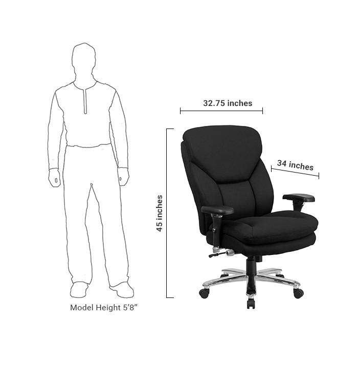 Flash Furniture GO-2085-GG Hercules Series Black Fabric Executive Swivel Chair